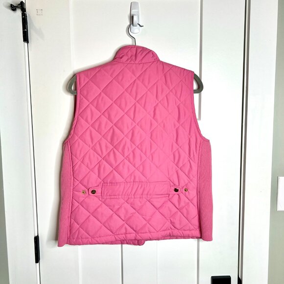 Lauren Ralph Lauren Pink Quilted Zip Puffer Vest Equestrian Preppy Classic Large - Picture 4 of 4